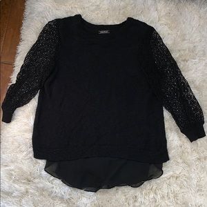 Lucky brand two layer black sweater